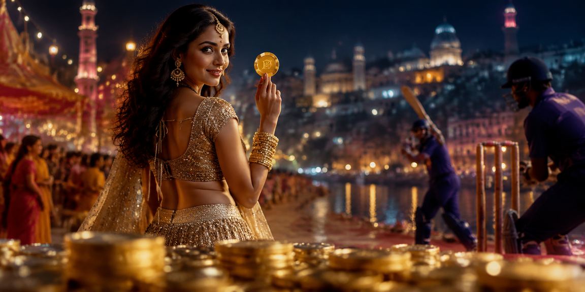 Indian woman placing cricket bets on a mobile app during IPL season